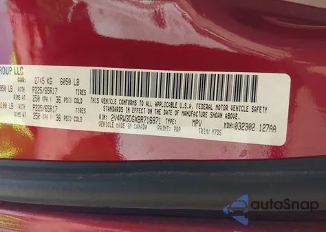 2011 Volkswagen Routan Se из США, поврежденный, VIN 2V4RW3DGXBR716871